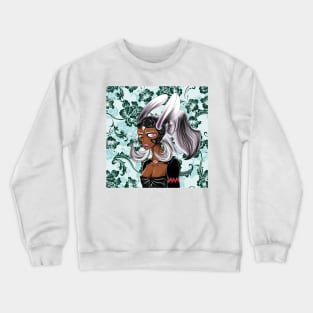 fran the archery woman in fantasy floral ecopop design wallpaper Crewneck Sweatshirt